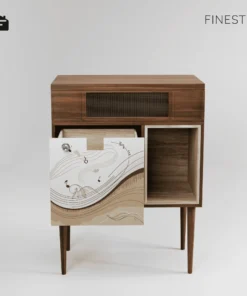 record player cabinet with vinyl lp storage